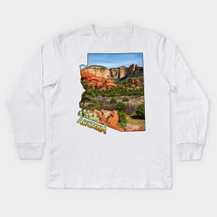 Arizona (Green Desert Canyon) Kids Long Sleeve T-Shirt